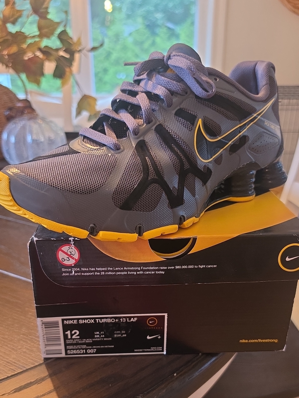 New Nike Men’s Shox Turbo+ 13 LAF Gray with Yellow Accents